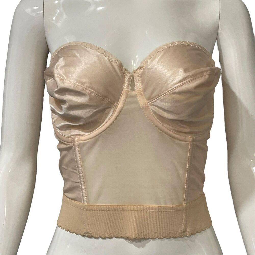 CABERNET Form Bustier Size 40D Wired Corset Bra Peach Nude Pink Style 370
